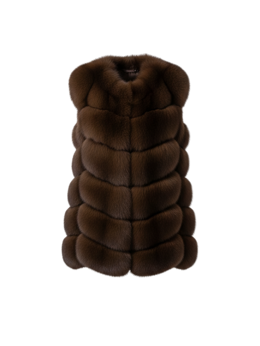 chocolate brown fox fur coat